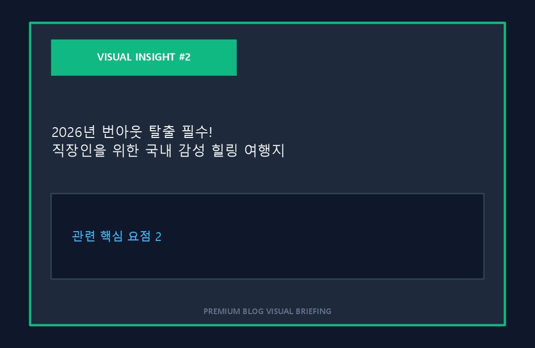 2026년 번아웃 탈출 필수! 직장인을 위한 국내 감성 힐링 여행지 BEST 5 이미지 2