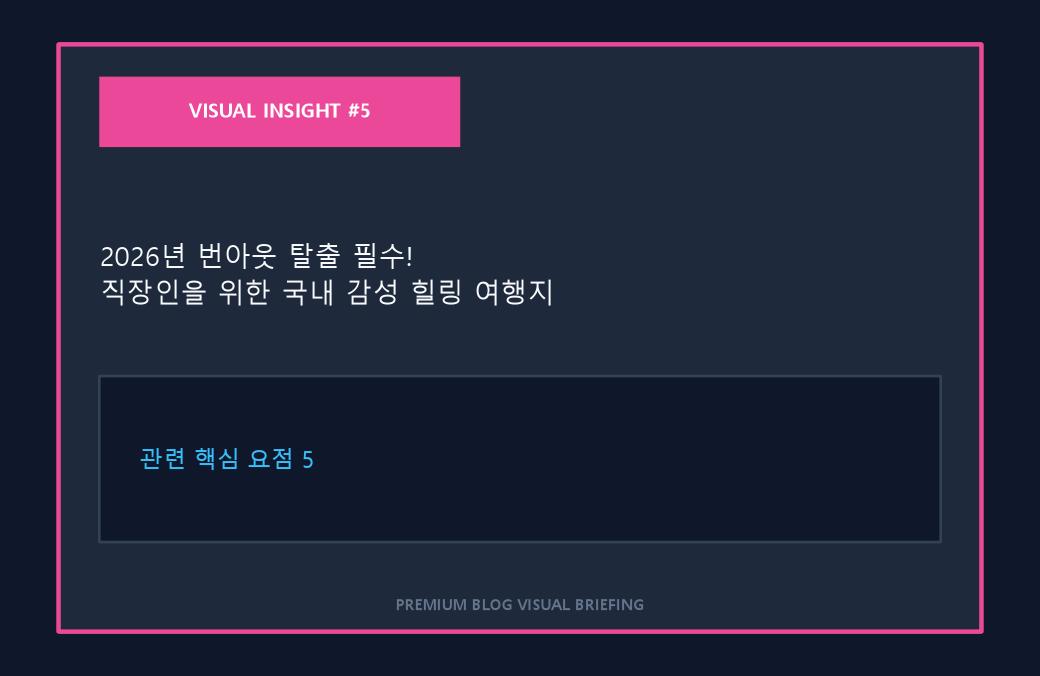 2026년 번아웃 탈출 필수! 직장인을 위한 국내 감성 힐링 여행지 BEST 5 이미지 5