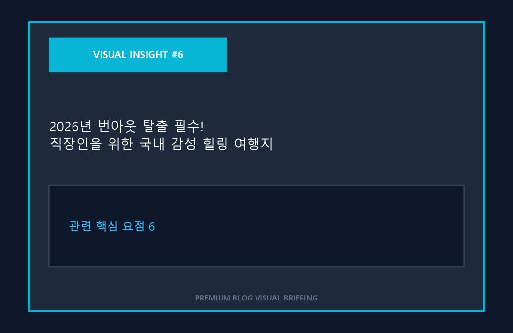 2026년 번아웃 탈출 필수! 직장인을 위한 국내 감성 힐링 여행지 BEST 5 이미지 6